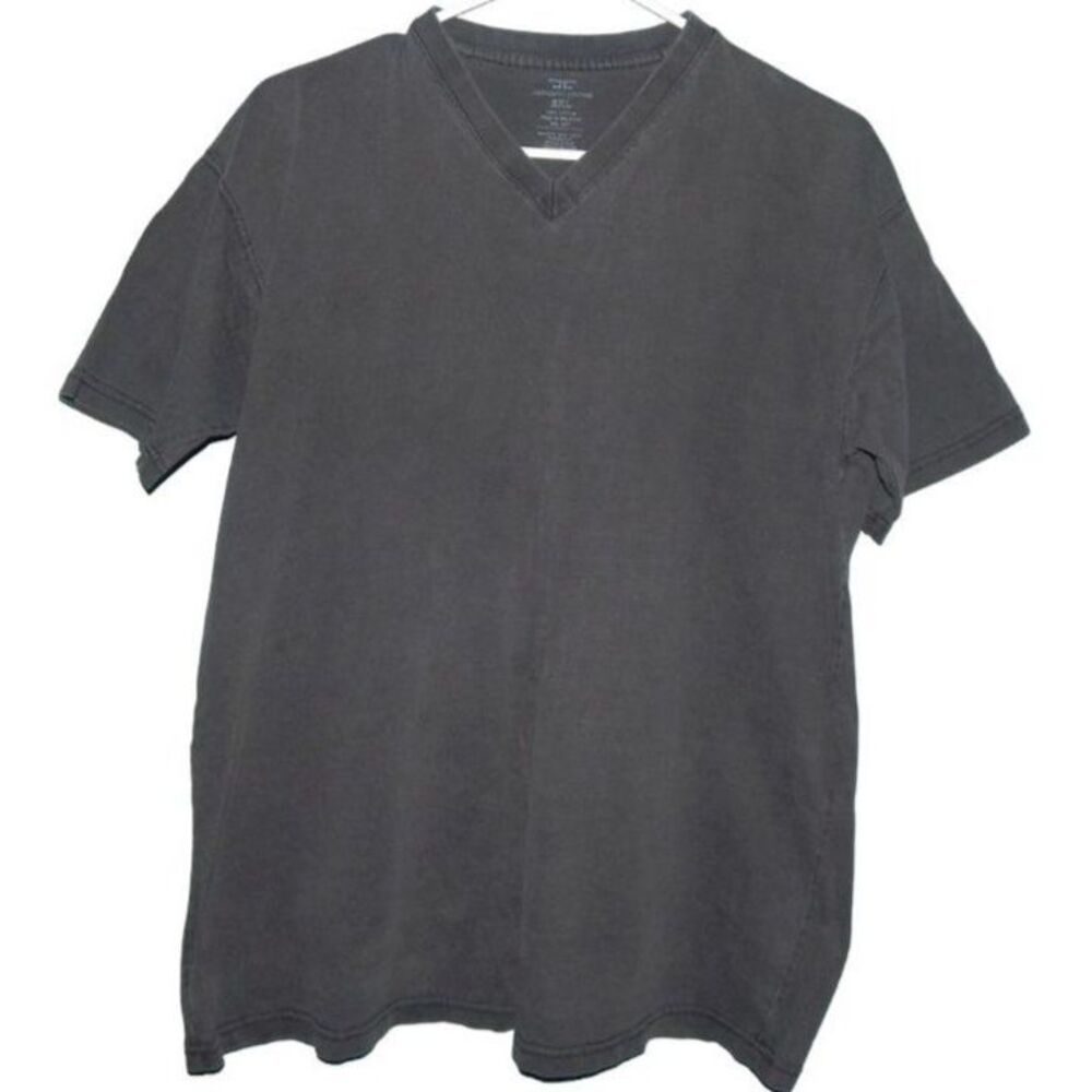 Jordan Craig men’s 2XL faded black 100% cotton v‑neck t‑shirt